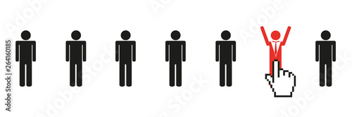 business man is selected with the mouse cursor pictogram vector illustration EPS10