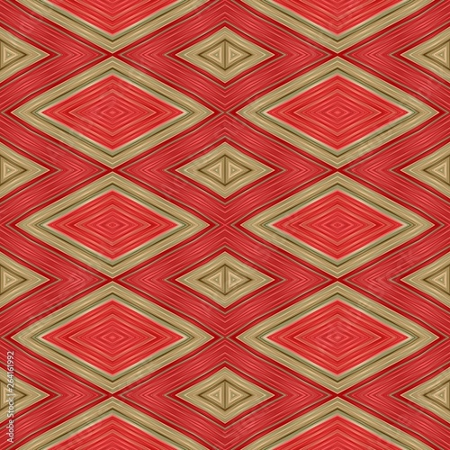 Bild auf Leinwand seamless diamond pattern with red, light brown, skin colors