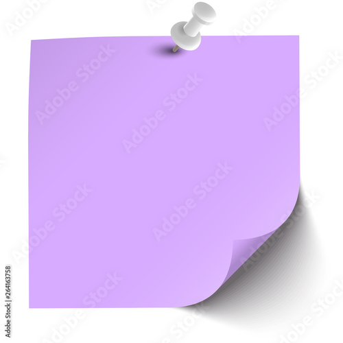 sticky note with pin needle