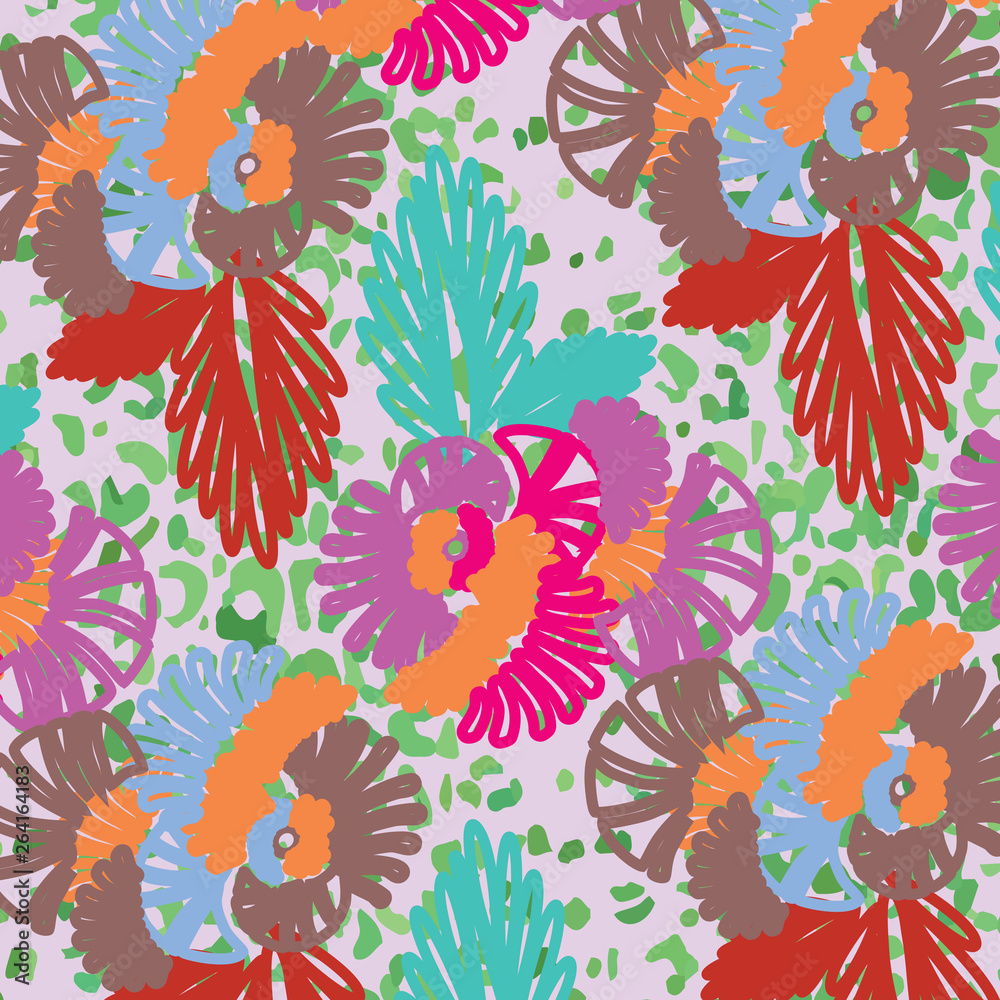 Fototapeta premium Fashionable pattern in small flowers. Leaves texture pattern floral background.