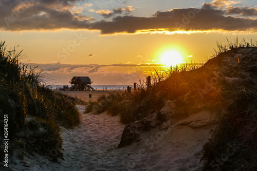 Sankt Peter Ording sundown Sonnenuntergang am Strand