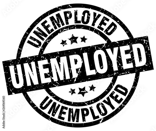 unemployed round grunge black stamp