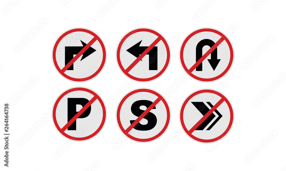 Road attention symbol set template Road attention symbol set template