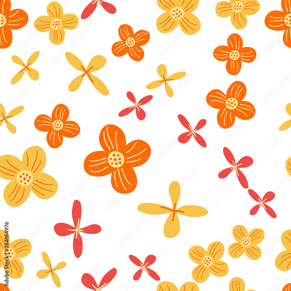 Hand drawn floral seamless pattern. Doodle background. Seamless cute illustration. Trendy textile, fabric, wrapping. Hand drawn floral seamless pattern. Doodle background. Seamless cute illustration. Trendy textile, fabric, wrapping.