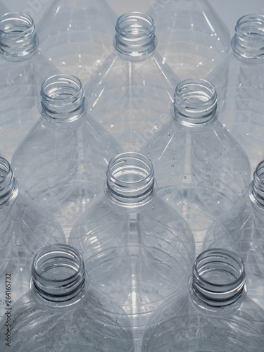 Empty plastic water bottles