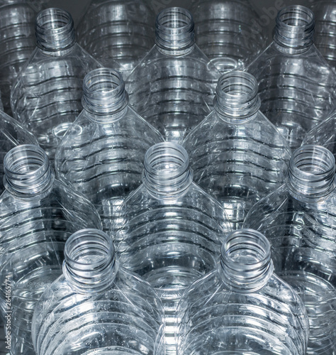 Empty plastic water bottles
