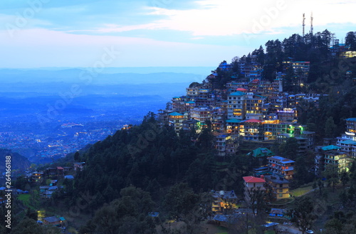 Sunset in Dharamshala city in Himachal Pradesh in India 