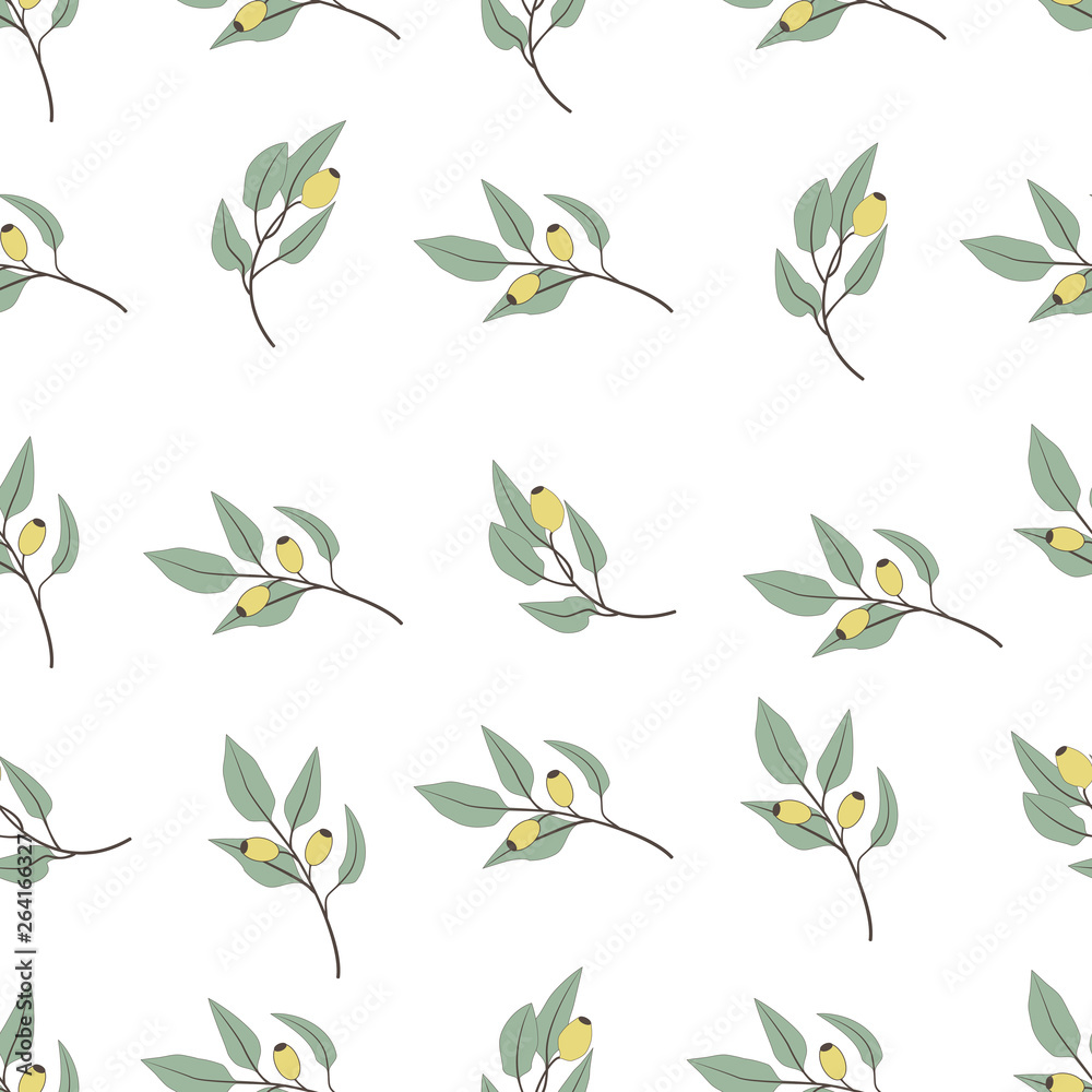 Beautiful and elegant flowers buds on the white background. Vector seamless pattern with flowers. watercolor fabric design