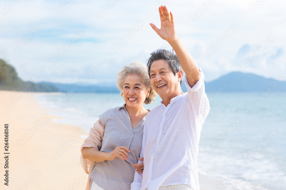 Happy senior couple on beach Happy senior couple on beach