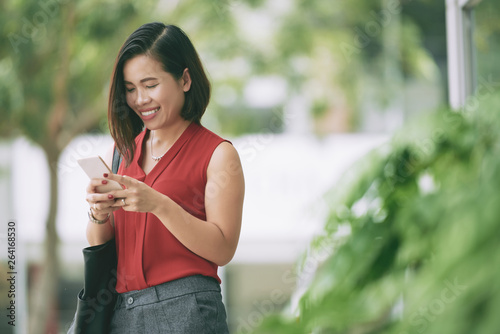 Woman using mobile phone