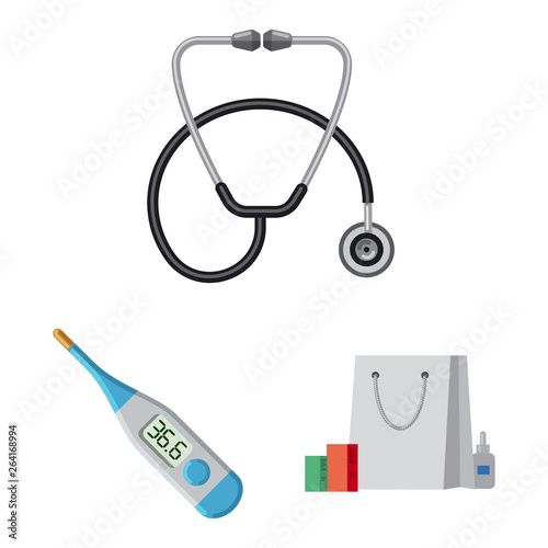Vector design of pharmacy and hospital icon. Set of pharmacy and business stock vector illustration.