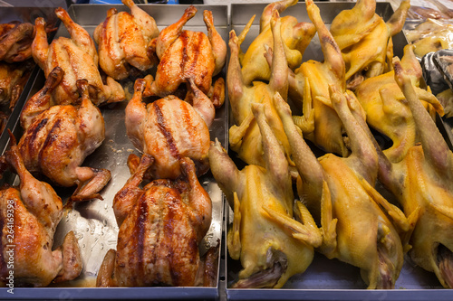 Roast chicken and boiled chicken