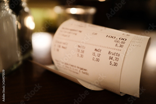 Beleg im Restaurant