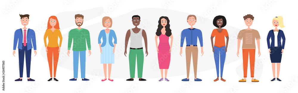 Different people. Vector illustration of men and women 
