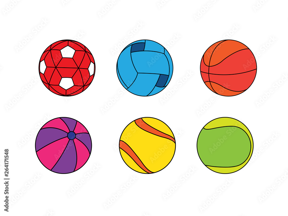 Different Balls Set Vector