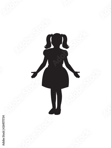 Girl child silhouette drawing vector illustration
