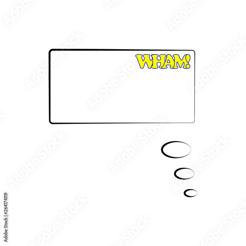 Comic speech bubble with text. Vector Illustration. Template frame in  pop art style isolated on white background. Sound effect. WHAM.