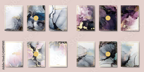  background texture luxury liquid marble and gold. for business cards, flyers, flyer, banner, website, paper printing. trend vector