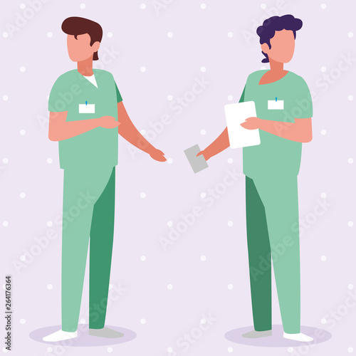 male medicine workers with uniforms