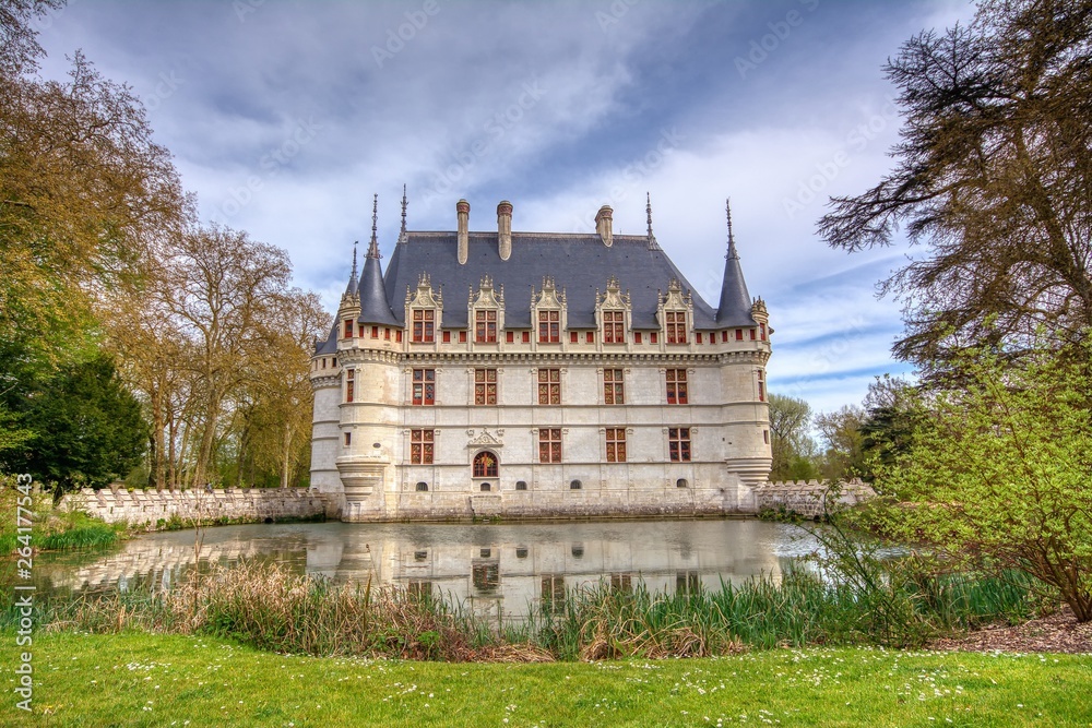 Chateau d'Azay-le-Rideau in Loire Valley, France.