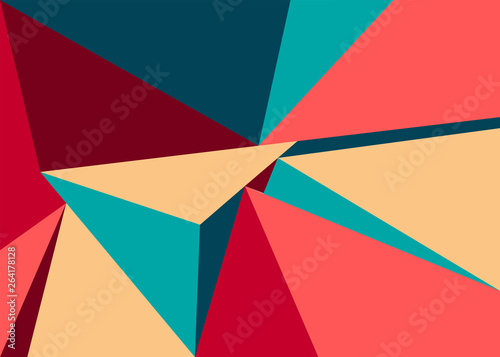 geometry red pink blue colors abstract poligons background