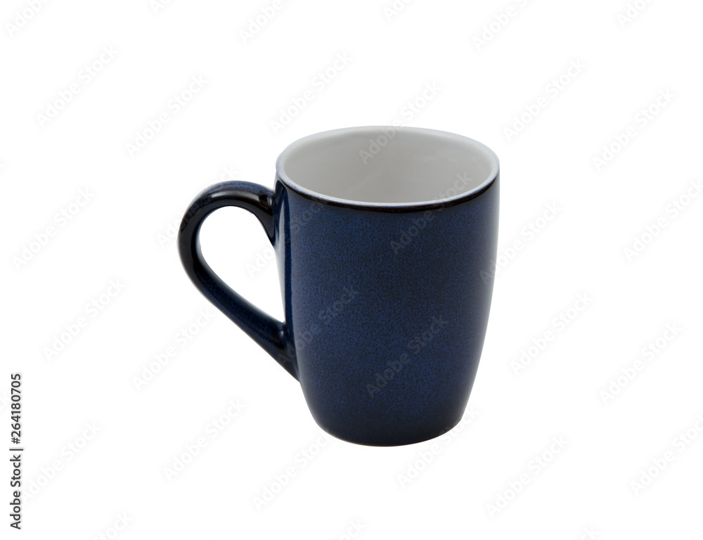 Pottery cup still life white background