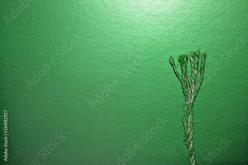 Minimalism on green background with rope