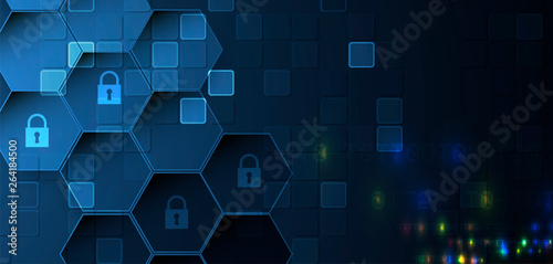 Cybersecurity and information or network protection. Future technology web services for business and internet project