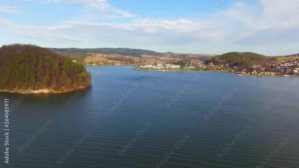 Aerial view of a lakeside in Poland. Aerial view of a lakeside in Poland.