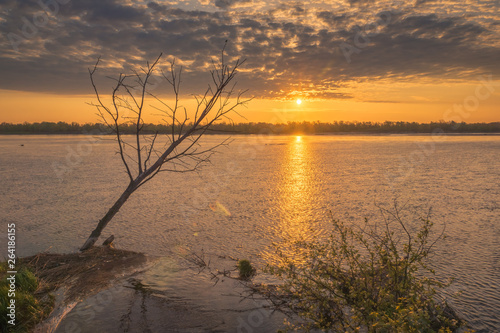 Sunrise over the Vistula river near Konstancin-Jeziorna  Masovia  Poland