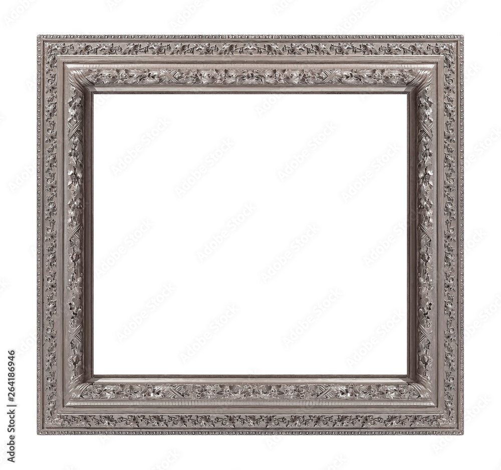 Silver frame for paintings, mirrors or photo isolated on white background Silver frame for paintings, mirrors or photo isolated on white background