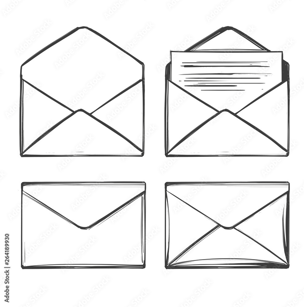 letter, envelope, set icon collection cartoon hand drawn vector illustration sketch letter, envelope, set icon collection cartoon hand drawn vector illustration sketch