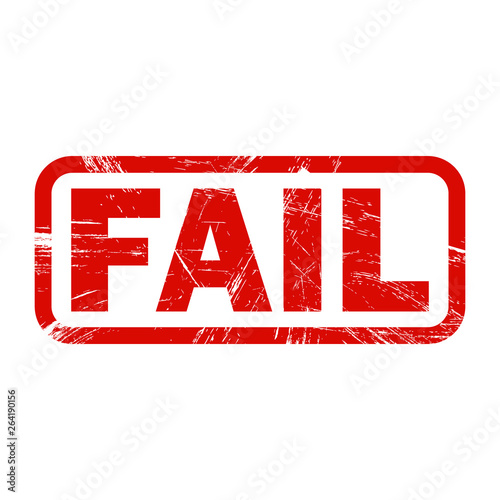 Vector illustration of the word Fail in red ink stamp
