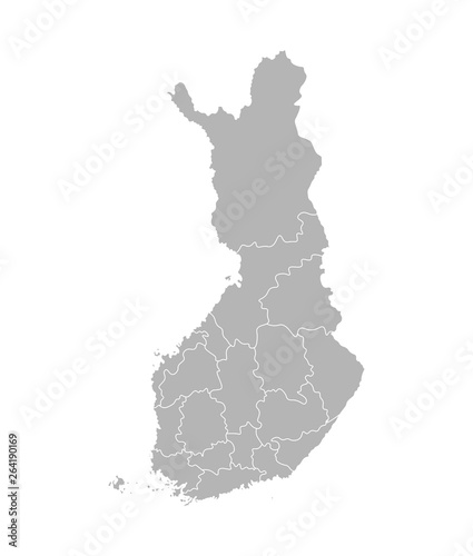 Vector isolated simplified map of Finland regions. Borders of administrative divisions. photo