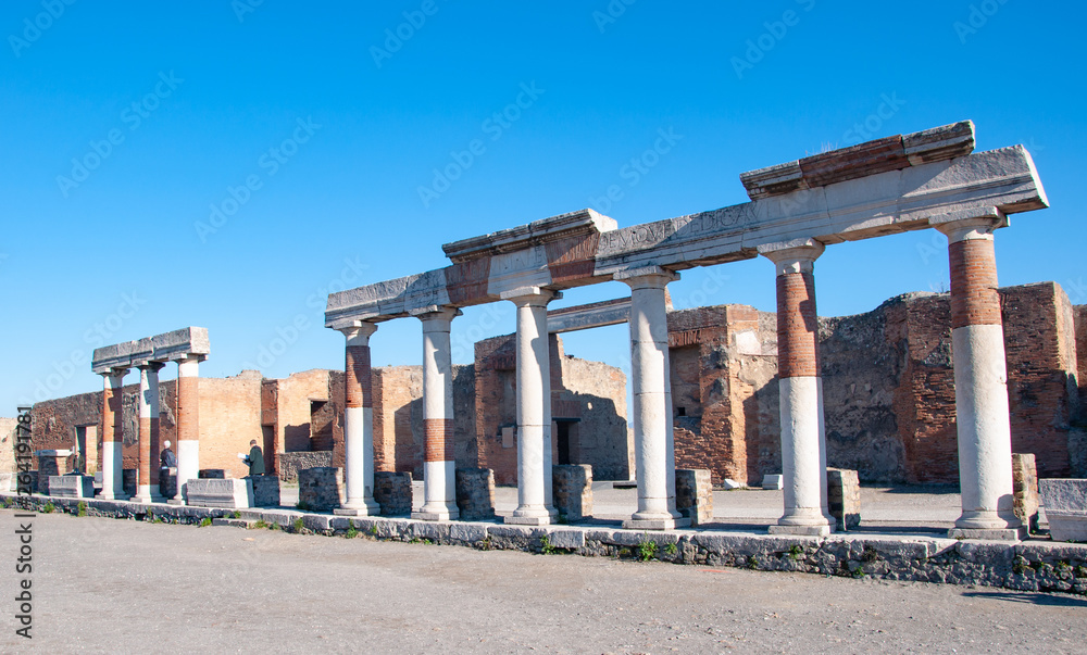 Pompeii, the best preserved archaeological site in the world, Italy. Square of the forum.