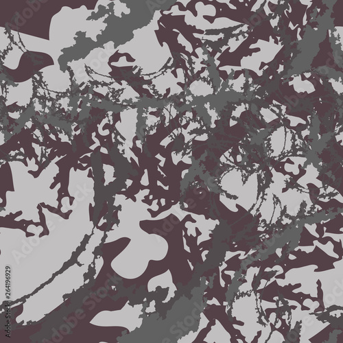 Urban camouflage of various shades of grey and purple colors