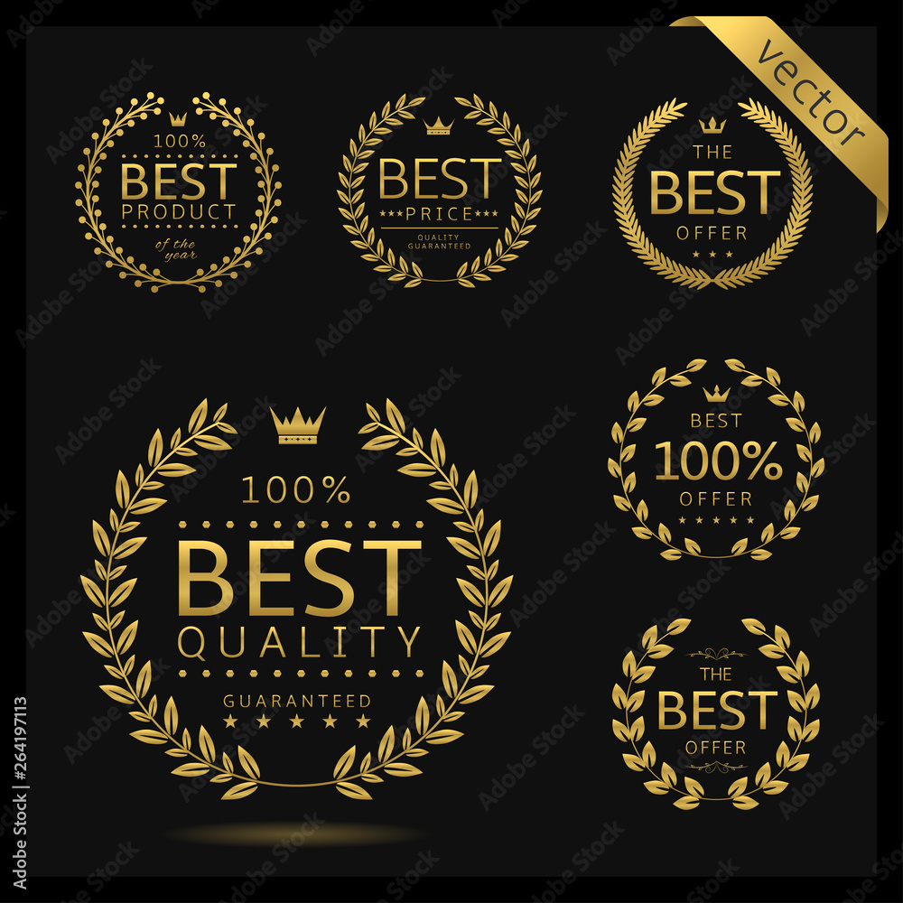 Obraz premium Golden wreath icons