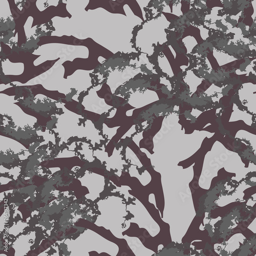 Urban camouflage of various shades of grey and purple colors