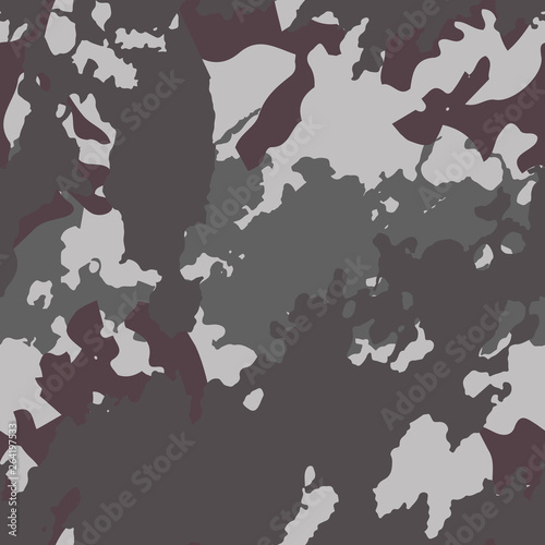 Urban camouflage of various shades of grey and purple colors