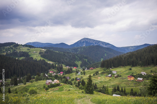 Horizontal color photography of beautiful countryside landscape.