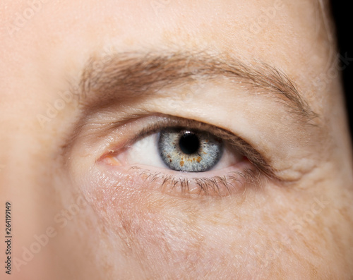 A beautiful insightful look eye. Close up shot. The eye of an elderly woman photo