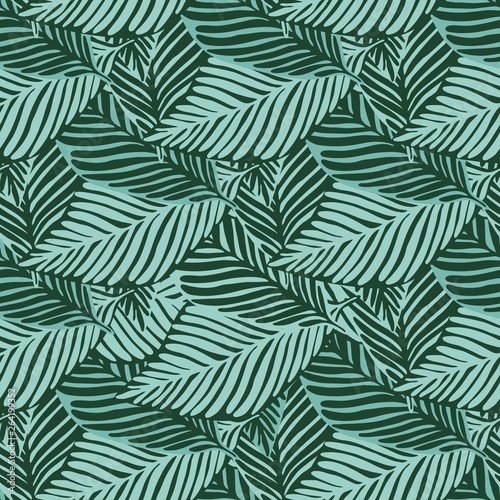 Abstract dark green jungle print. Exotic plant. Tropical pattern,