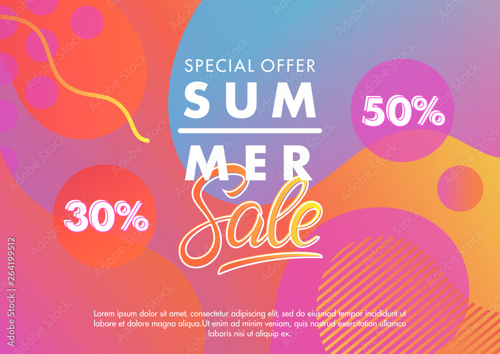 custom made wallpaper toronto digitalSummer sale banner.Unique design card with gradient background,shapes and geometric elements in memphis style.Sale season card perfect for prints, flyers,banners, promotion,special offer and more.