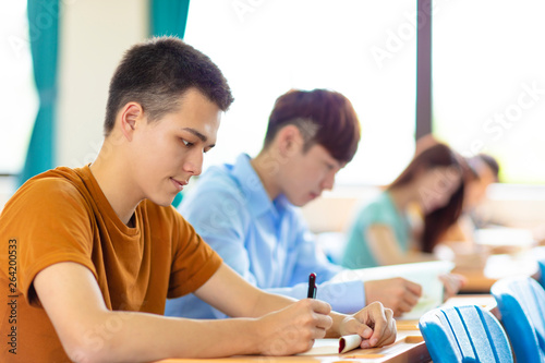  college student studying in classroom