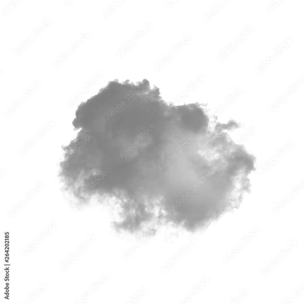 Cloud isolated on a white background for making brushes in Photoshop monochrome image - obrazy, fototapety, plakaty 
