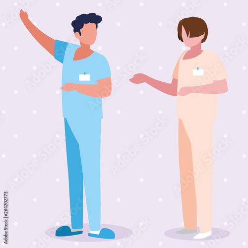male medicine workers with uniforms