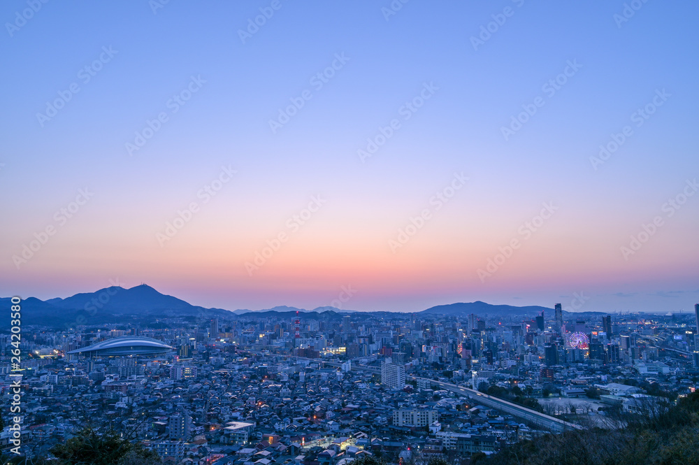Naklejka premium 地方都市の夕暮れ【福岡県北九州市】