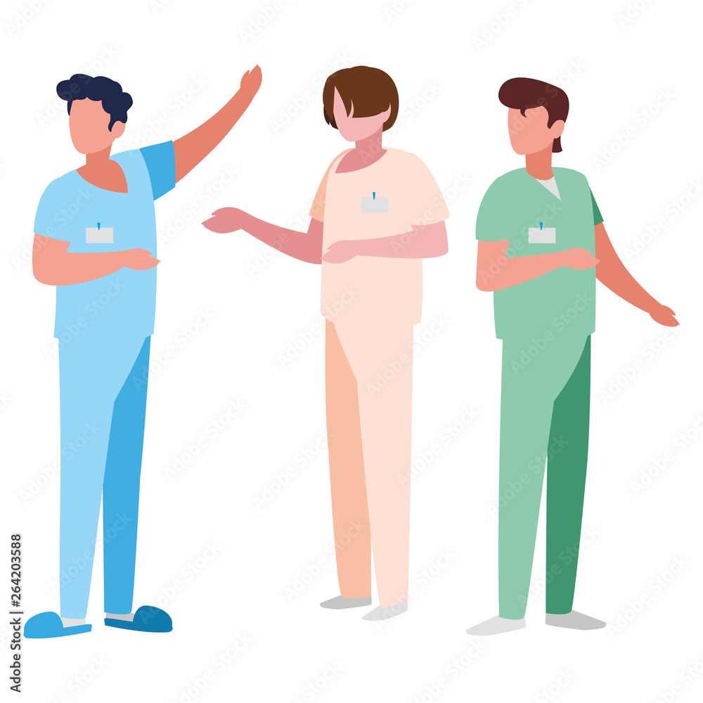 Obraz premium male medicine workers with uniforms