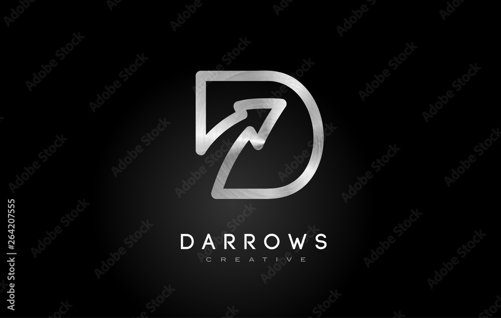 Silver D Logo. D Letter Icon Design Vector