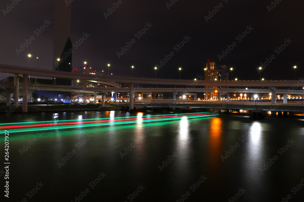 Fototapeta premium 【東京の夜景】首都高速道路の有明ジャンクション